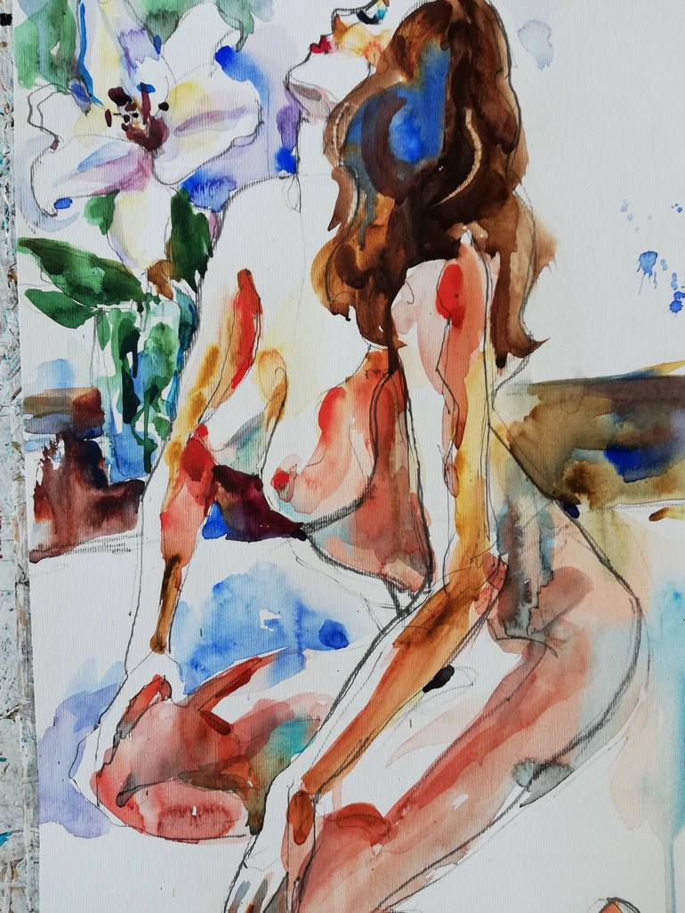 Original Figurative Nude Painting by Jelena Djokic