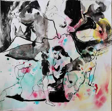 Original Abstract Expressionism Nude Drawings by Jelena Djokic
