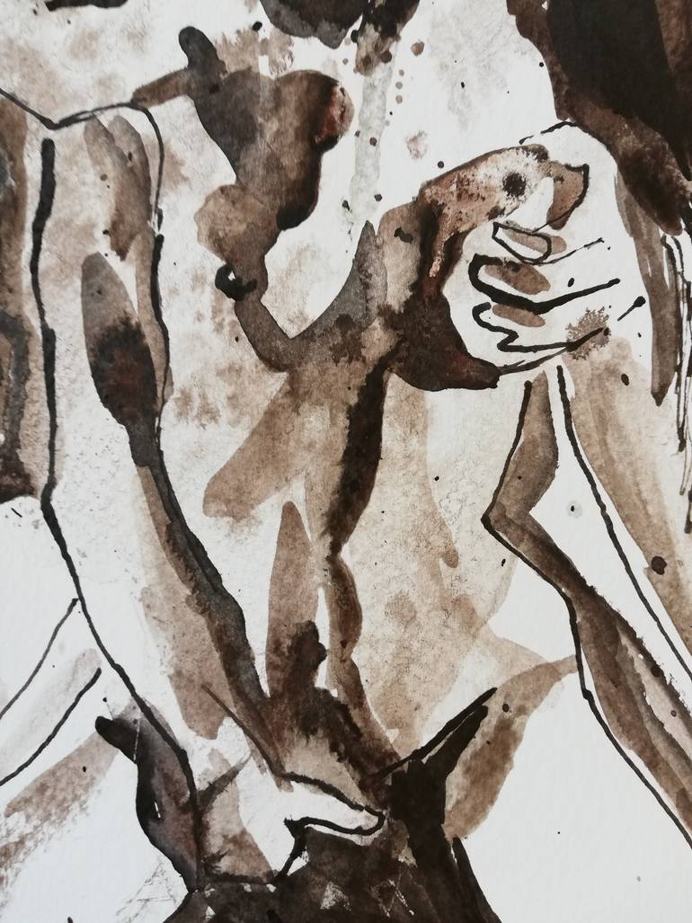 Original Expressionism Erotic Drawing by Jelena Djokic