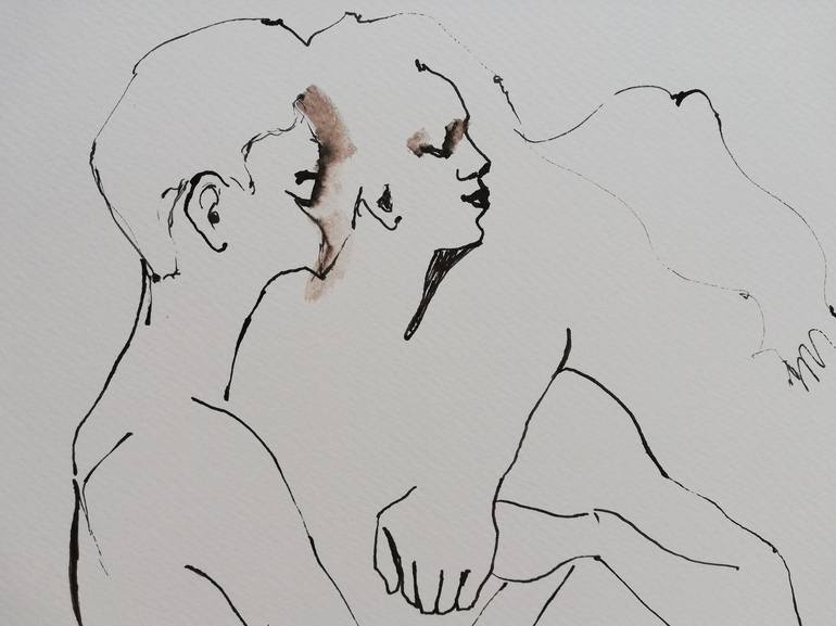 Original Expressionism Love Drawing by Jelena Djokic