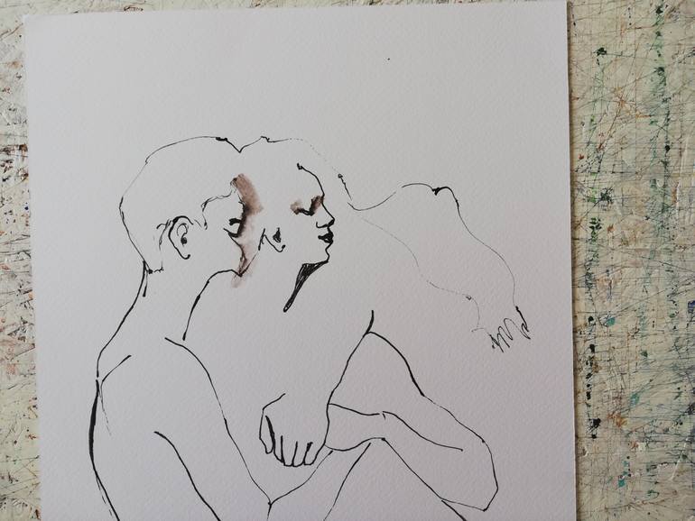 Original Expressionism Love Drawing by Jelena Djokic