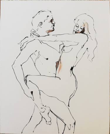 Original Expressionism Erotic Drawings by Jelena Djokic