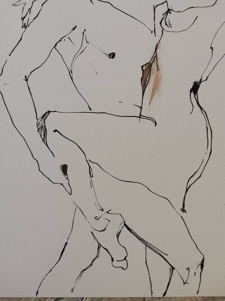 Original Expressionism Erotic Drawing by Jelena Djokic