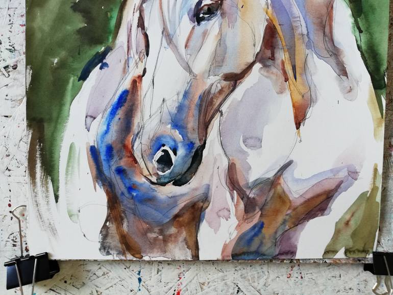 Original Figurative Horse Painting by Jelena Djokic