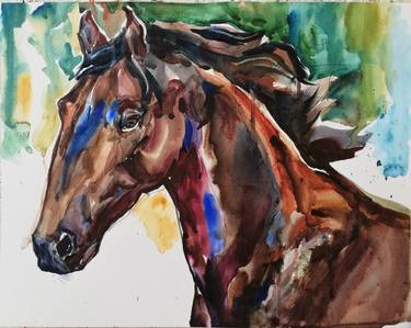 Original Figurative Horse Paintings by Jelena Djokic