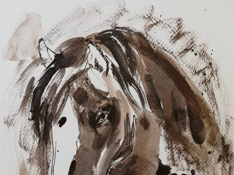 Original Figurative Horse Drawing by Jelena Djokic