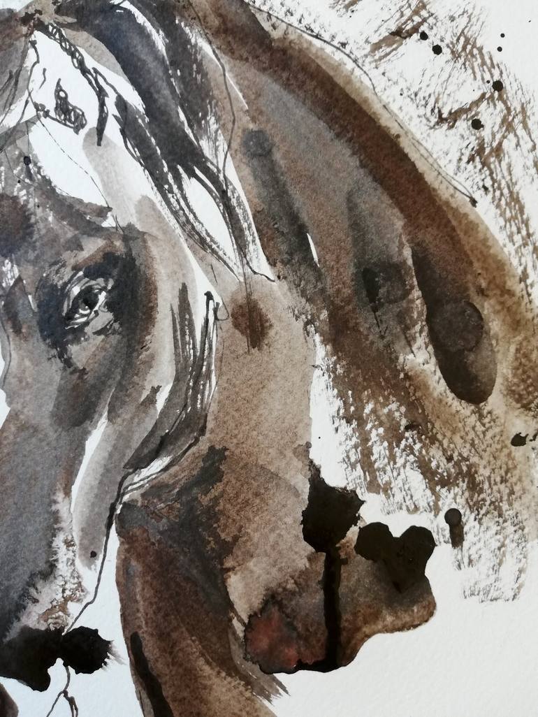 Original Figurative Horse Drawing by Jelena Djokic