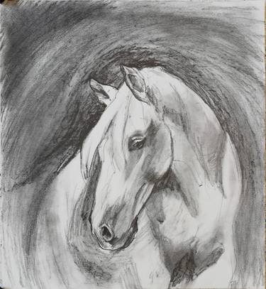 Original Figurative Horse Drawings by Jelena Djokic