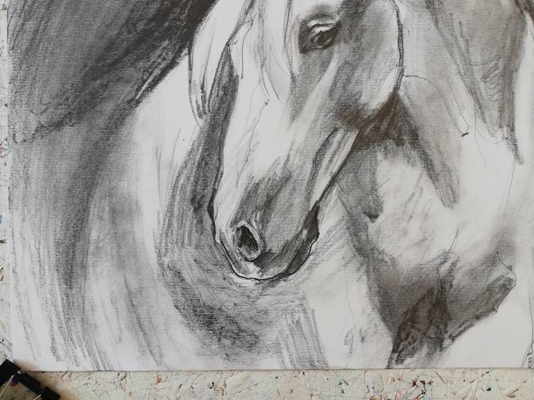 Original Figurative Horse Drawing by Jelena Djokic