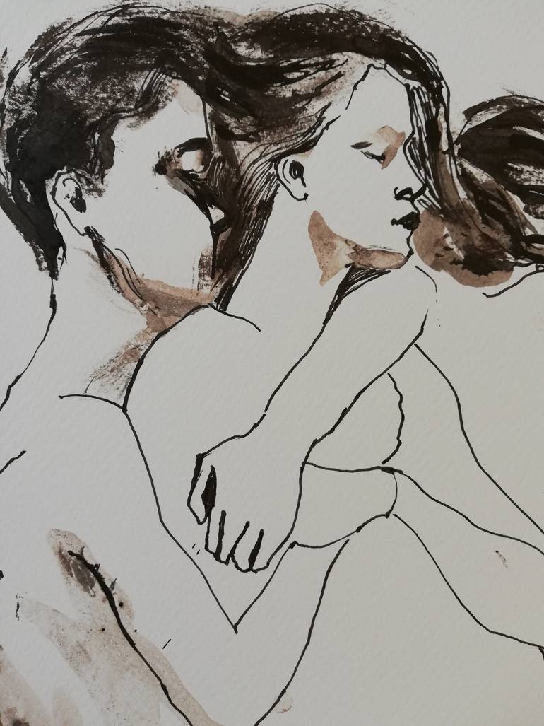 Original Expressionism Love Drawing by Jelena Djokic