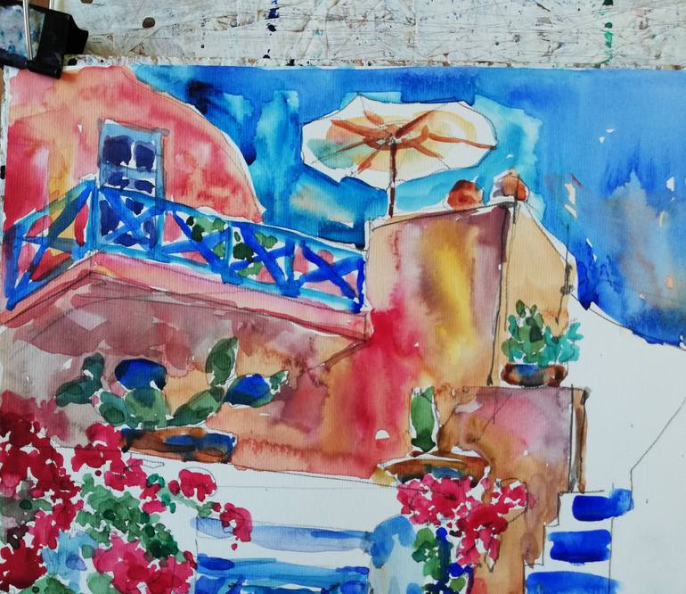 Original Expressionism Outer Space Painting by Jelena Djokic