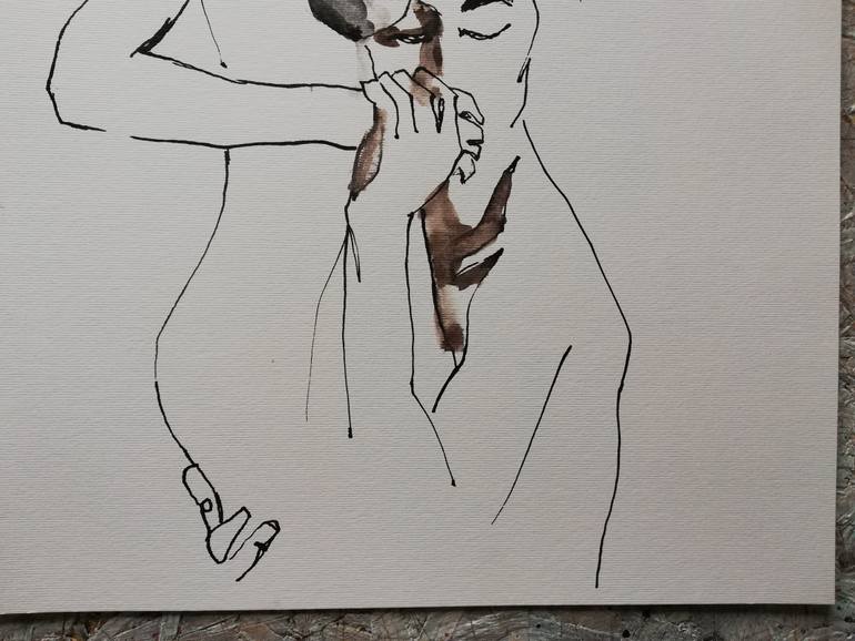 Original Expressionism Love Drawing by Jelena Djokic