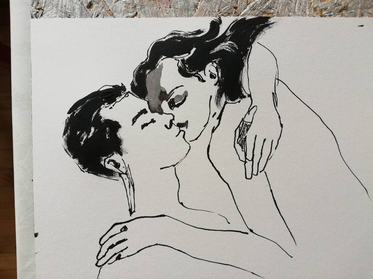 Original Figurative Love Drawing by Jelena Djokic