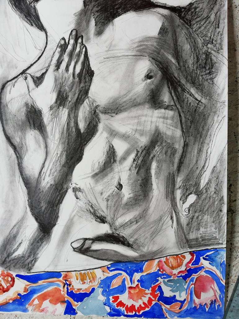 Original Figurative Erotic Drawing by Jelena Djokic
