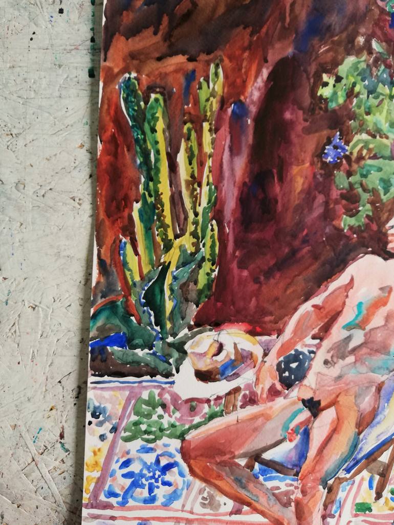 Original Impressionism Nude Painting by Jelena Djokic