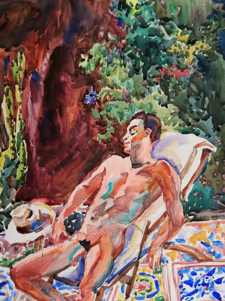 Original Impressionism Nude Painting by Jelena Djokic