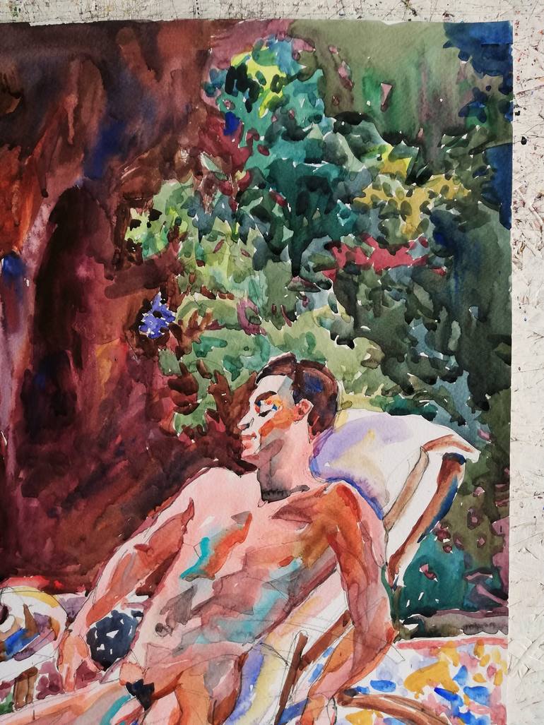 Original Impressionism Nude Painting by Jelena Djokic