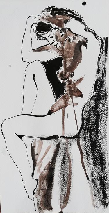 Original Figurative Nude Drawings by Jelena Djokic