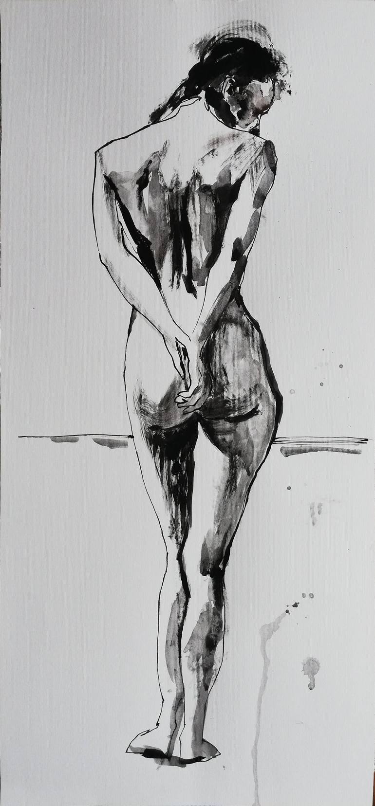 Original Figurative Nude Drawing by Jelena Djokic