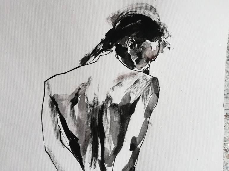 Original Figurative Nude Drawing by Jelena Djokic