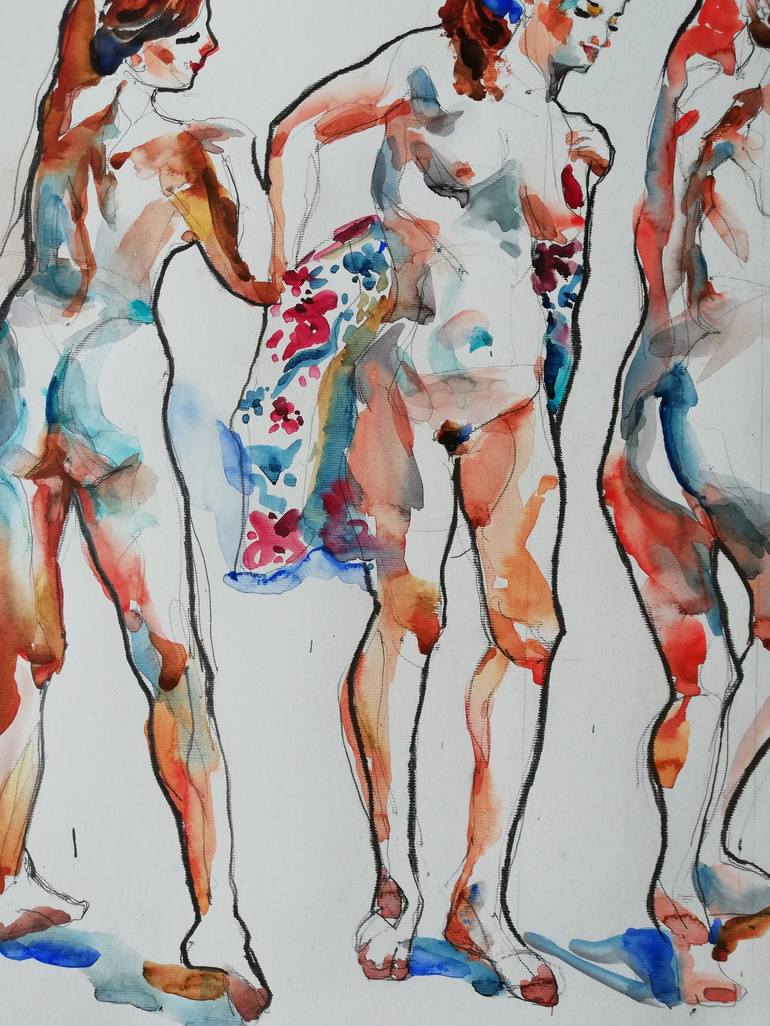 Original Figurative Nude Painting by Jelena Djokic