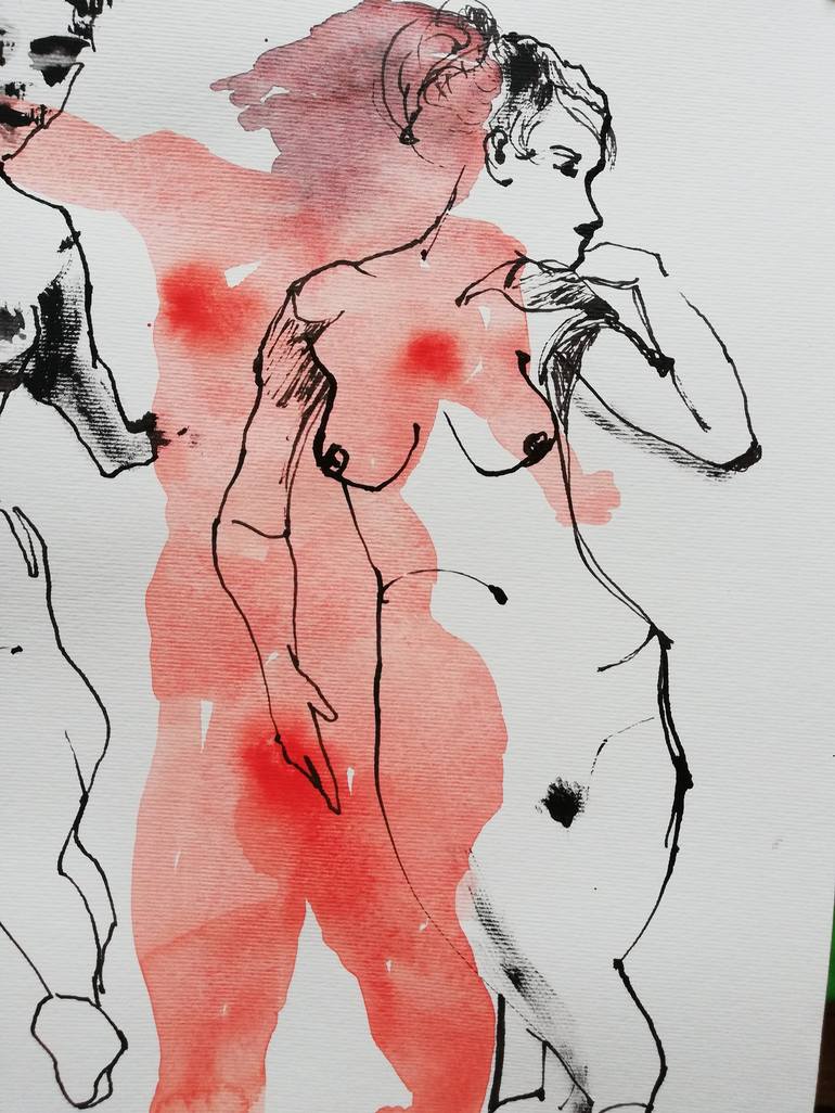 Original Figurative Nude Drawing by Jelena Djokic