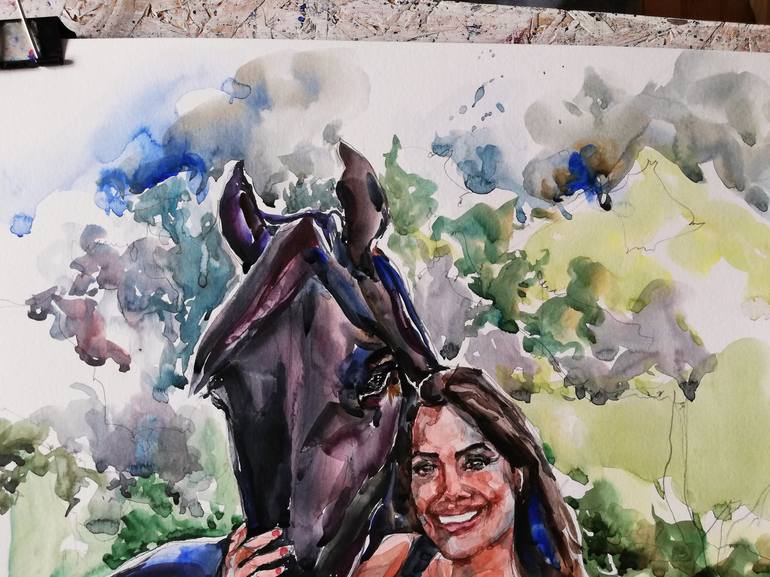 Original Impressionism Horse Painting by Jelena Djokic