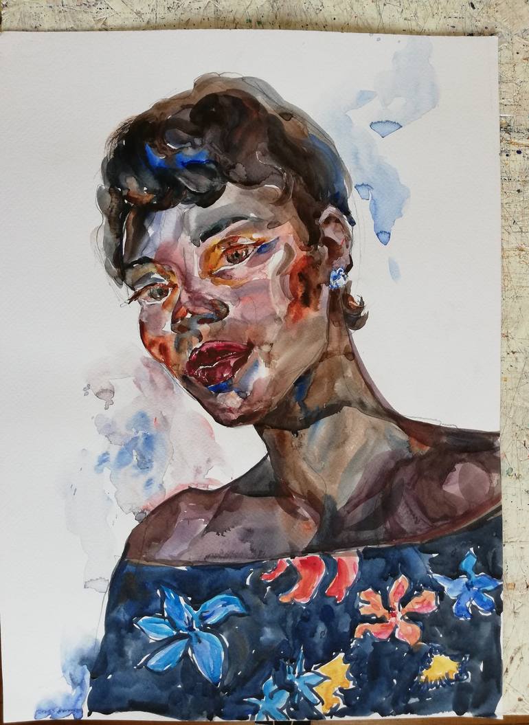 Original Impressionism Portrait Painting by Jelena Djokic