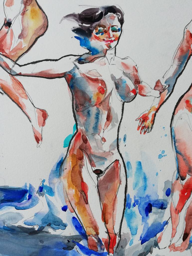 Original Figurative Nude Painting by Jelena Djokic