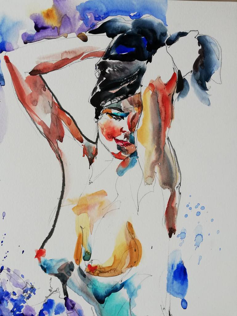 Original Figurative Nude Painting by Jelena Djokic