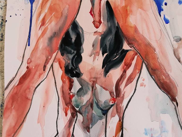 Original Figurative Nude Painting by Jelena Djokic