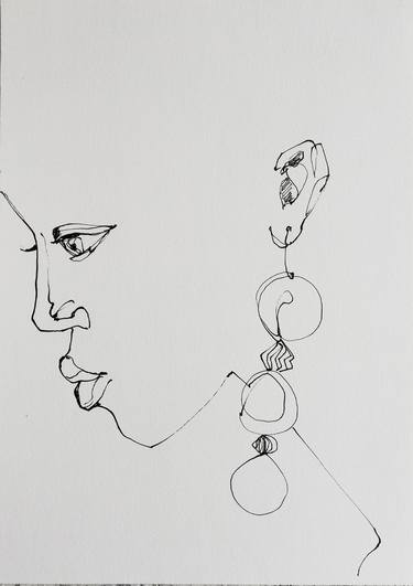 Print of Expressionism Portrait Drawings by Jelena Djokic