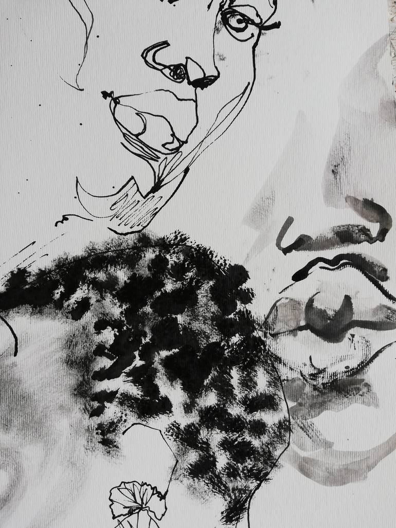 Original Expressionism People Drawing by Jelena Djokic
