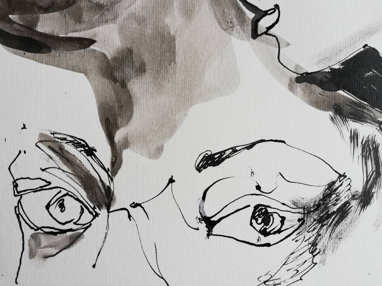 Original Expressionism People Drawing by Jelena Djokic