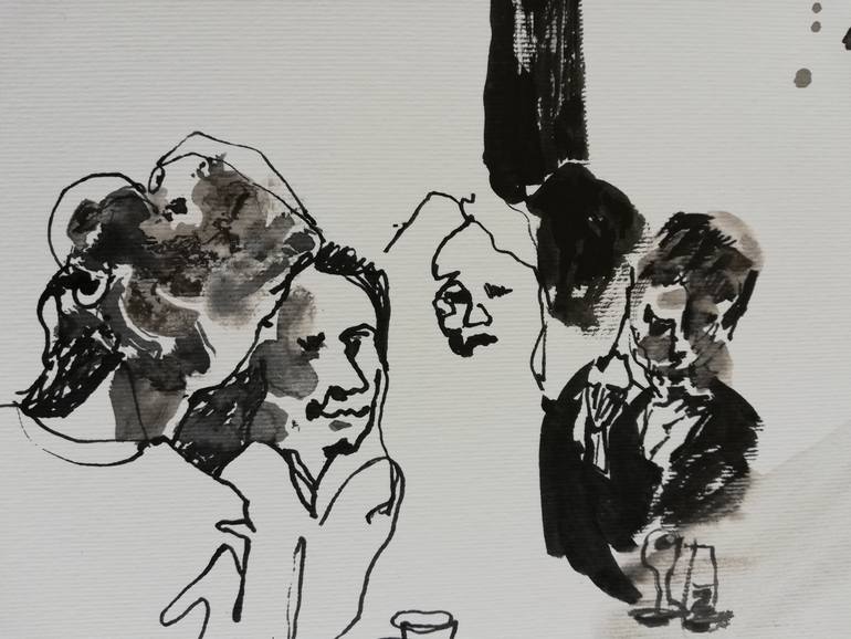 Original Figurative People Drawing by Jelena Djokic