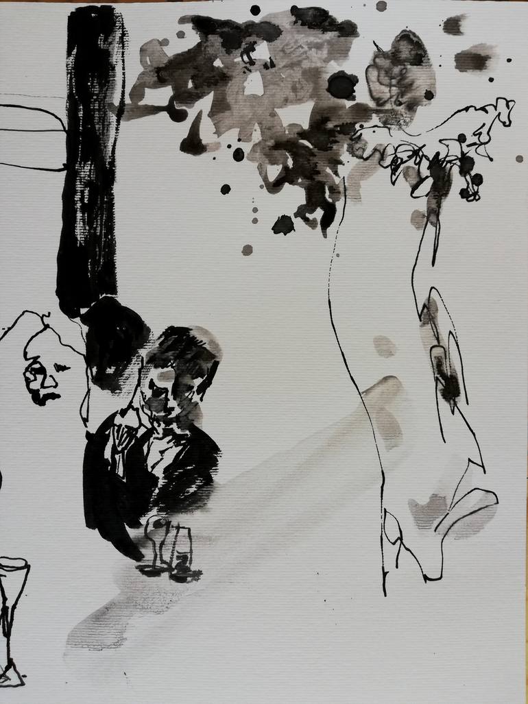 Original Figurative People Drawing by Jelena Djokic