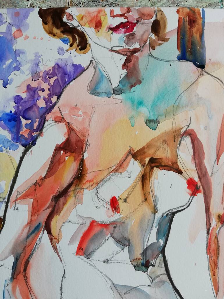 Original Figurative Nude Painting by Jelena Djokic