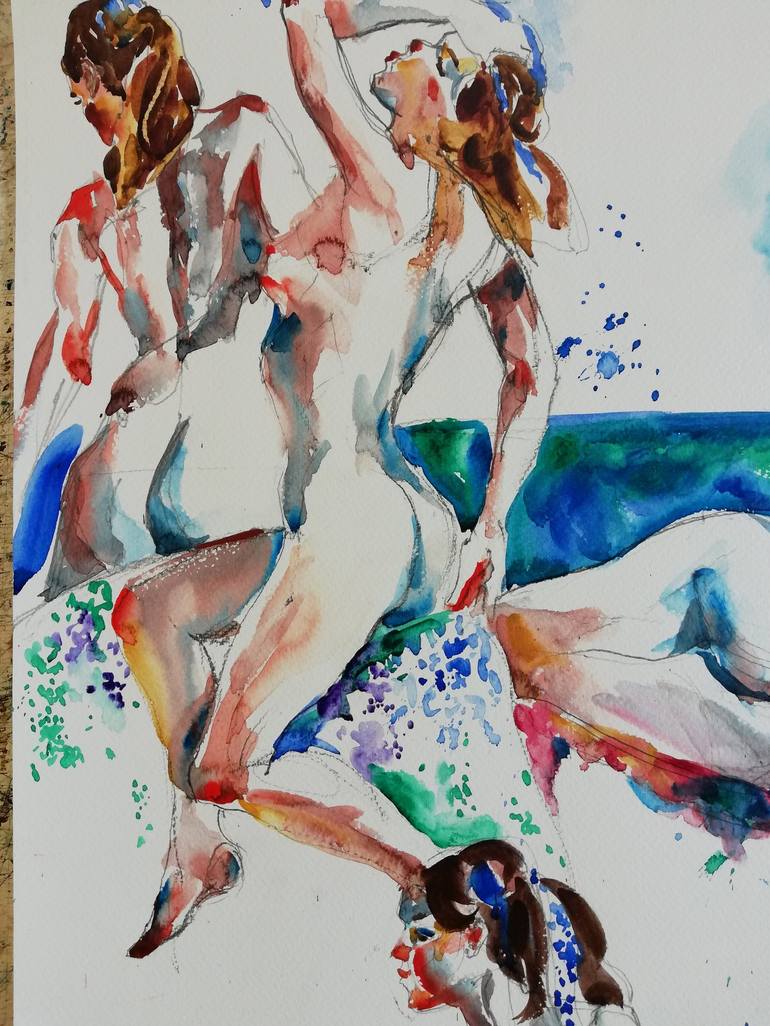 Original Figurative Nude Painting by Jelena Djokic