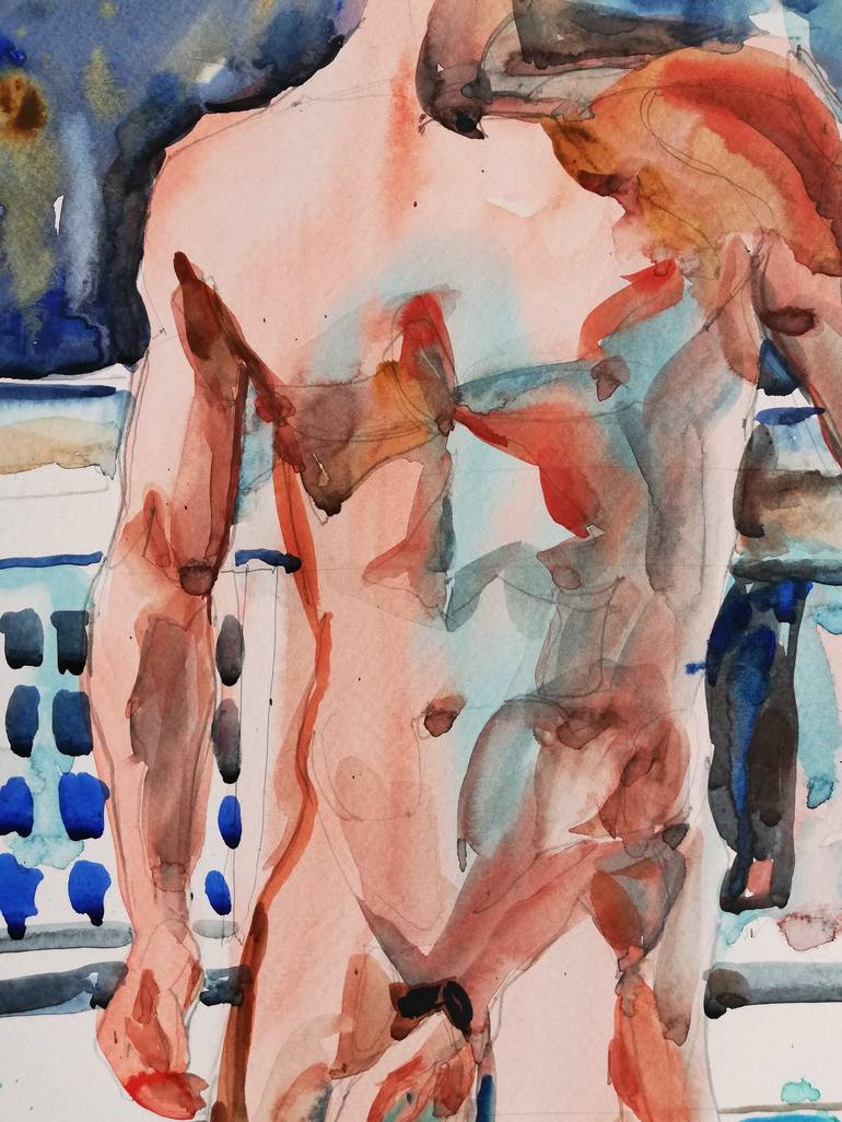 Original Expressionism Erotic Painting by Jelena Djokic