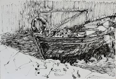 Print of Fine Art Boat Drawings by Jelena Djokic