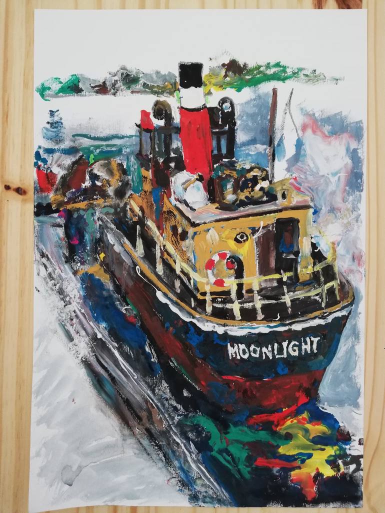 Original Impressionism Ship Painting by Jelena Djokic