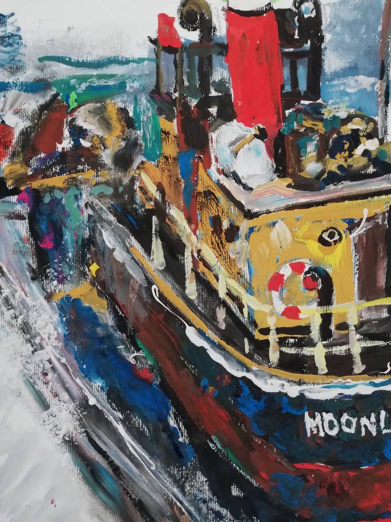 Original Impressionism Ship Painting by Jelena Djokic