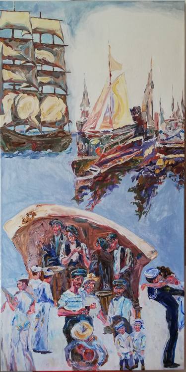Original Impressionism Ship Paintings by Jelena Djokic