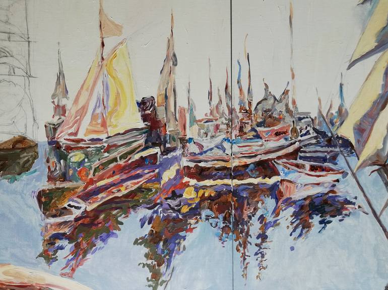 Original Impressionism Ship Painting by Jelena Djokic