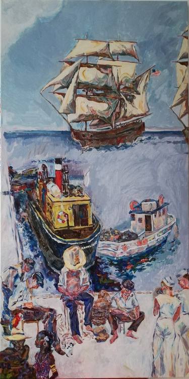Original Figurative Ship Paintings by Jelena Djokic