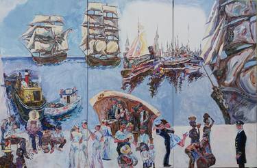 Original Figurative Ship Paintings by Jelena Djokic