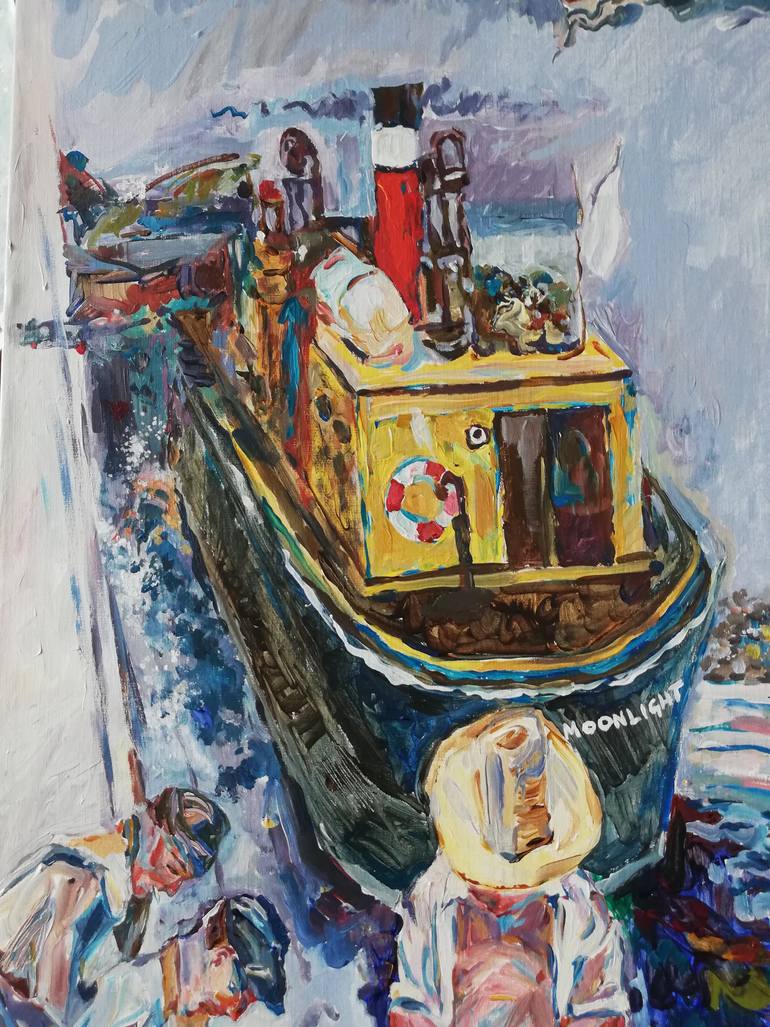 Original Figurative Boat Painting by Jelena Djokic