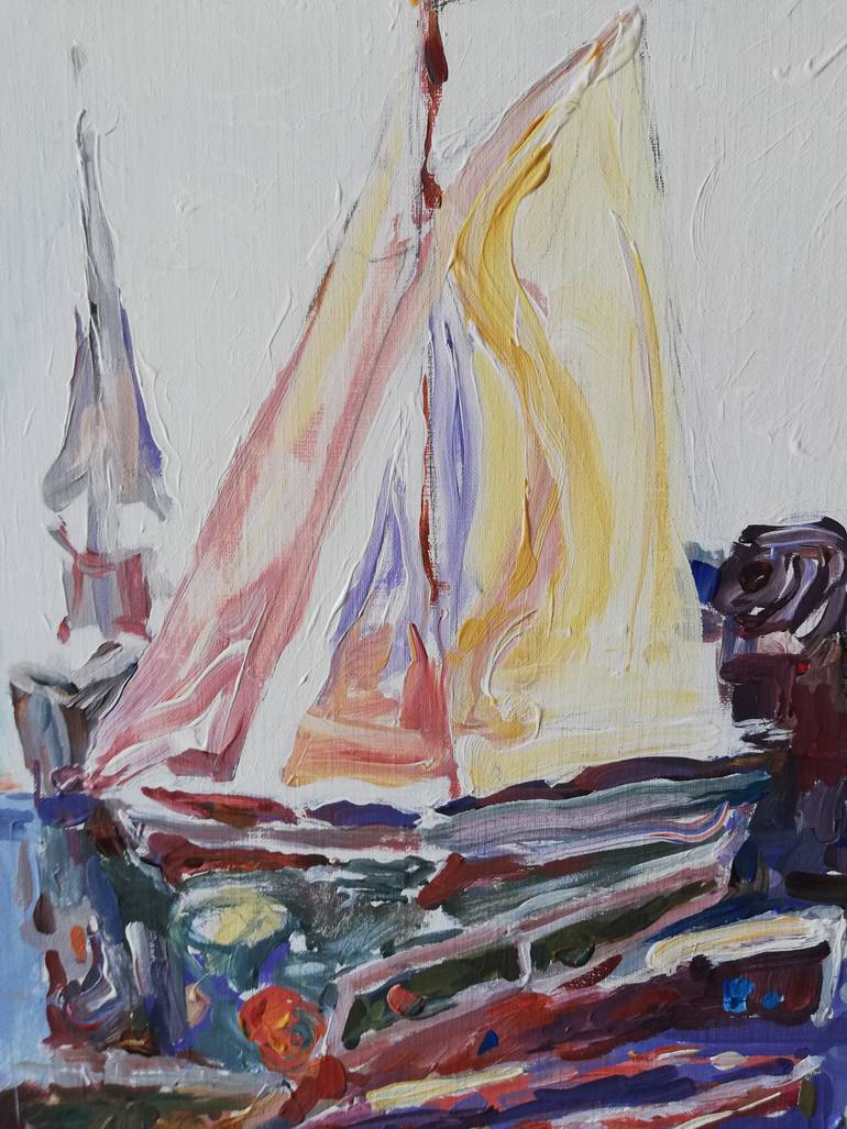 Original Figurative Boat Painting by Jelena Djokic