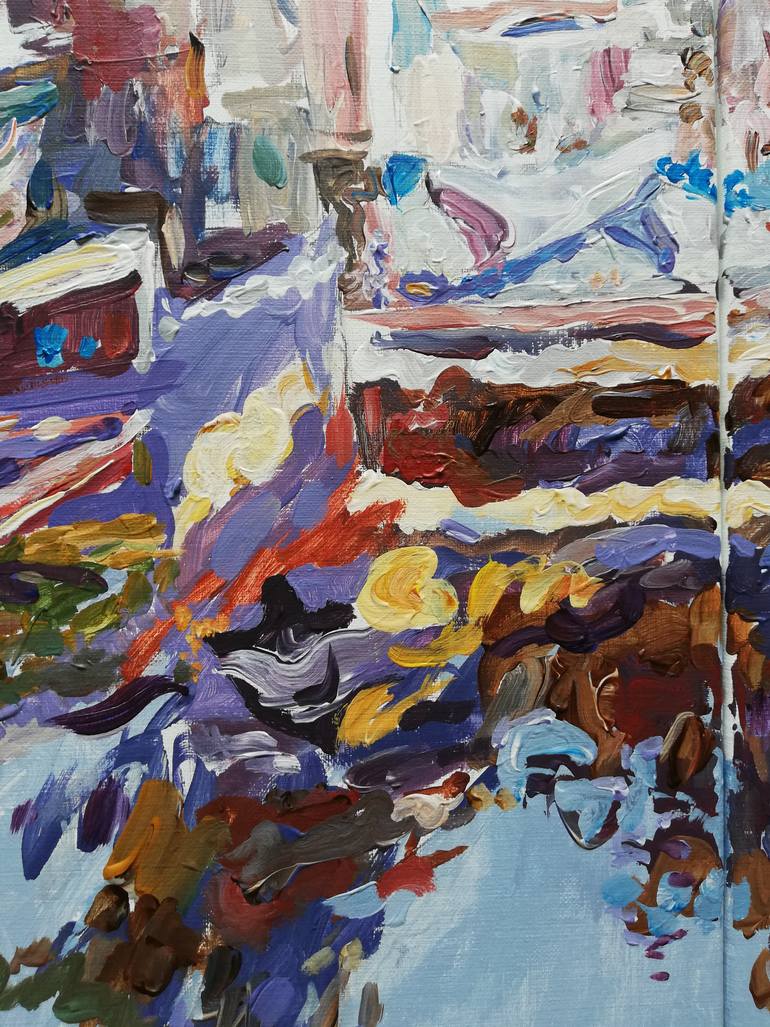 Original Figurative Boat Painting by Jelena Djokic