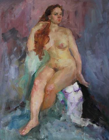 Print of Figurative Nude Paintings by Daria Zharikova